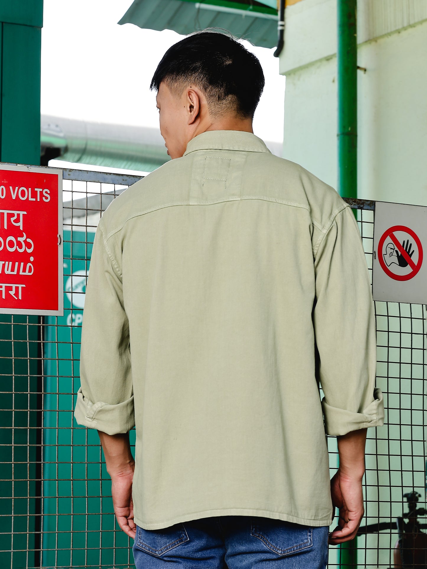 Green Drop Shoulder Shirt | Baggy Fit