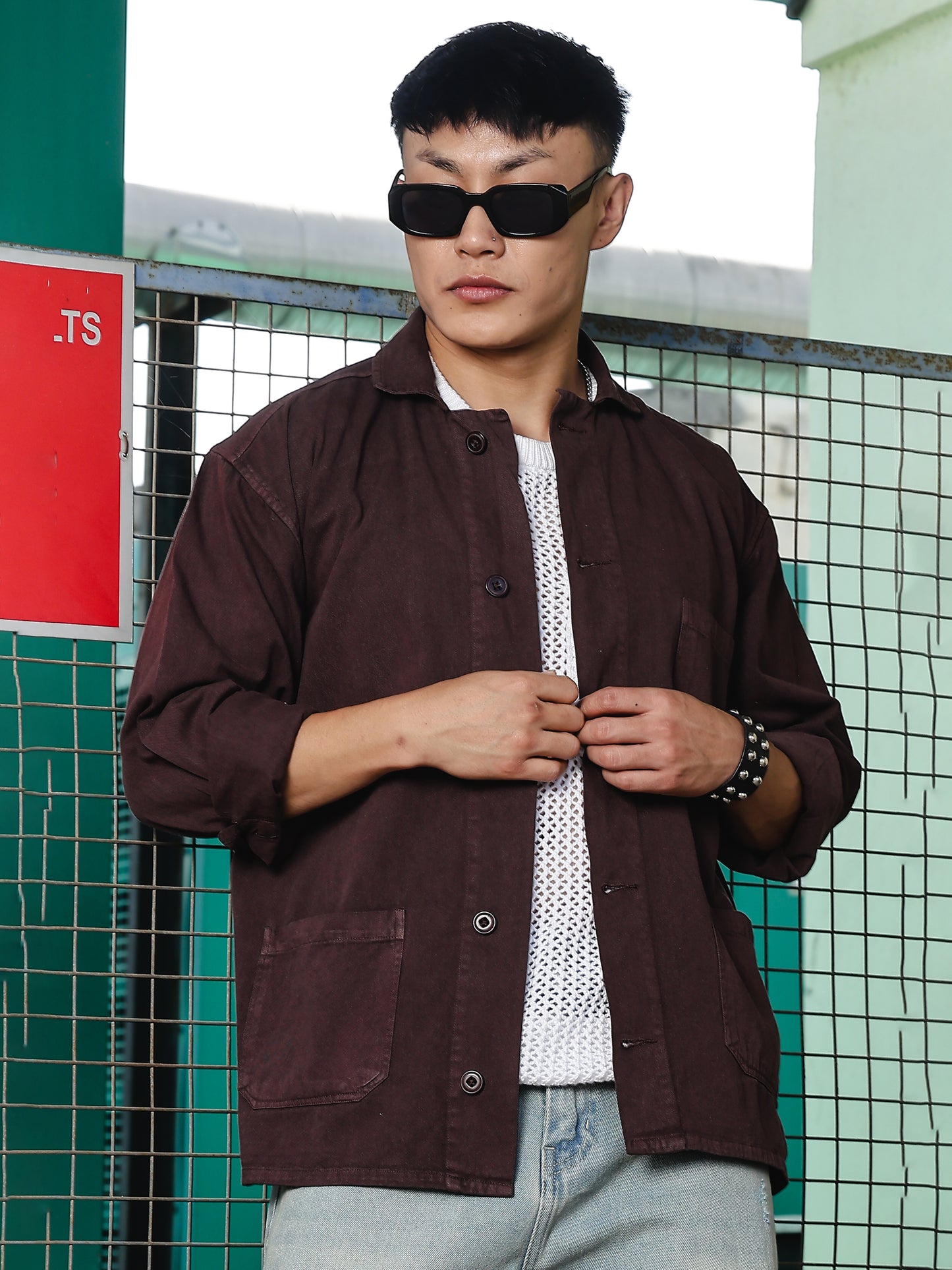 Coffee Brown Drop Shoulder Shirt | Baggy Fit