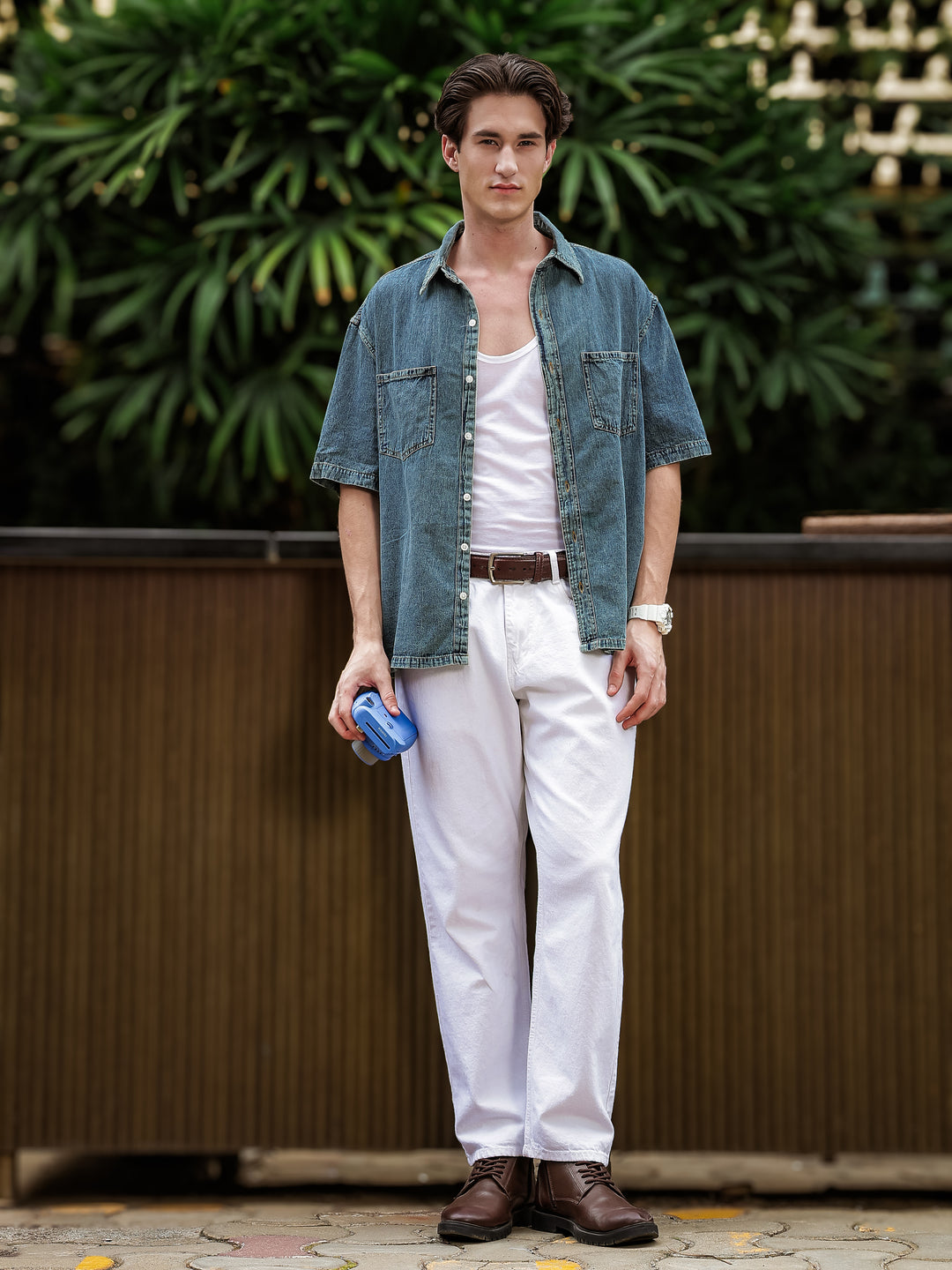 Boxy Fit Denim Shirt | Blue