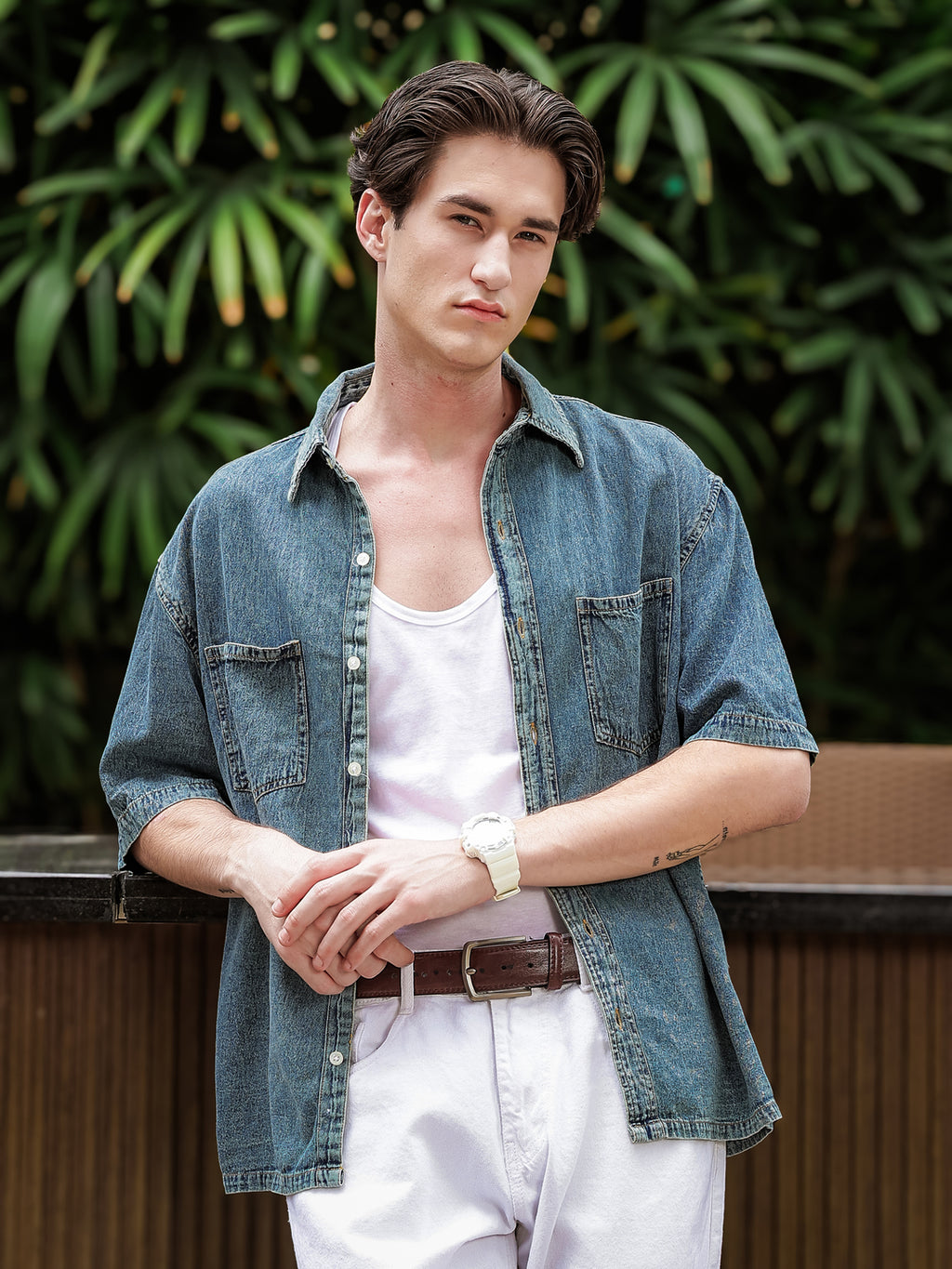 Boxy Fit Denim Shirt | Blue