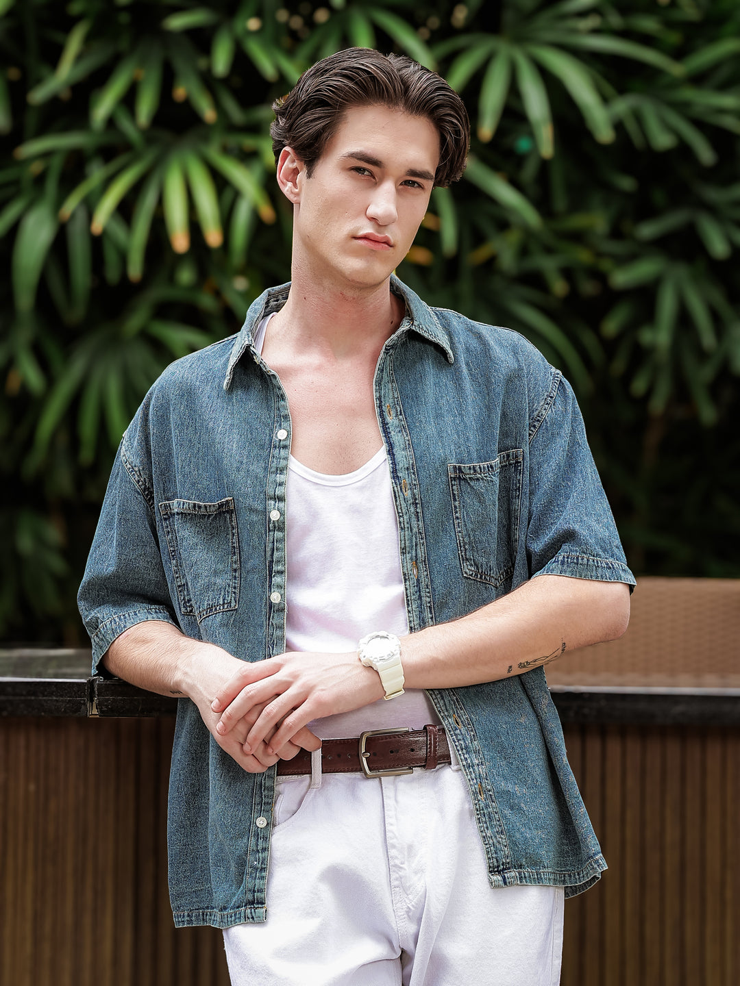 Boxy Fit Denim Shirt | Blue