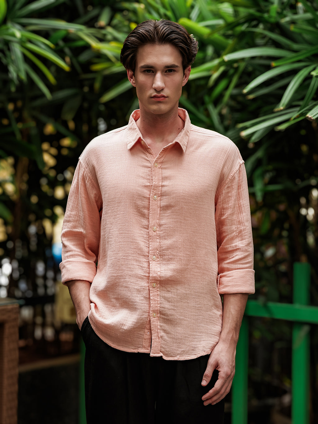 Peach Gauze Holiday/Resort Shirt | Relax Fit