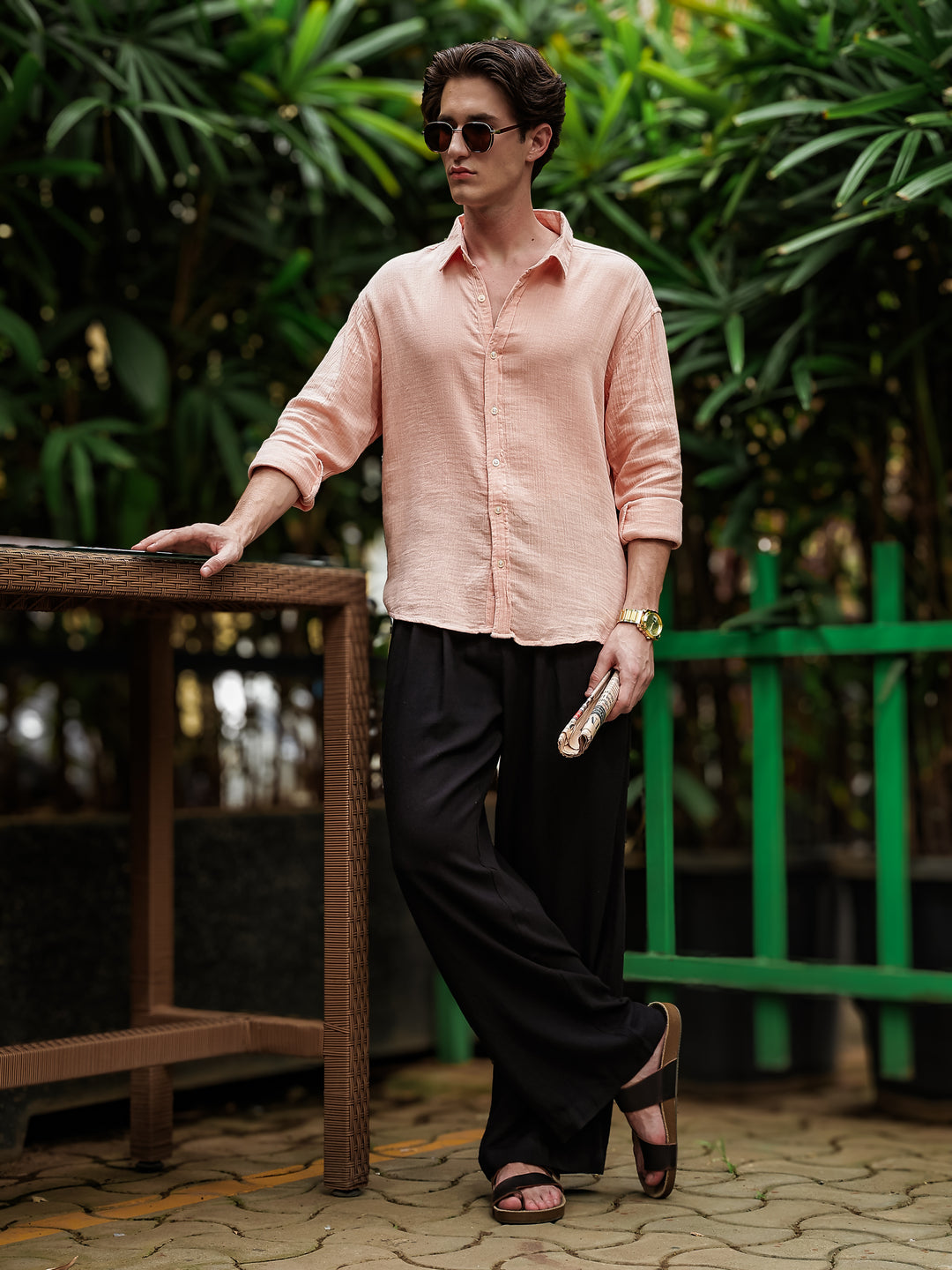 Peach Gauze Holiday/Resort Shirt | Relax Fit