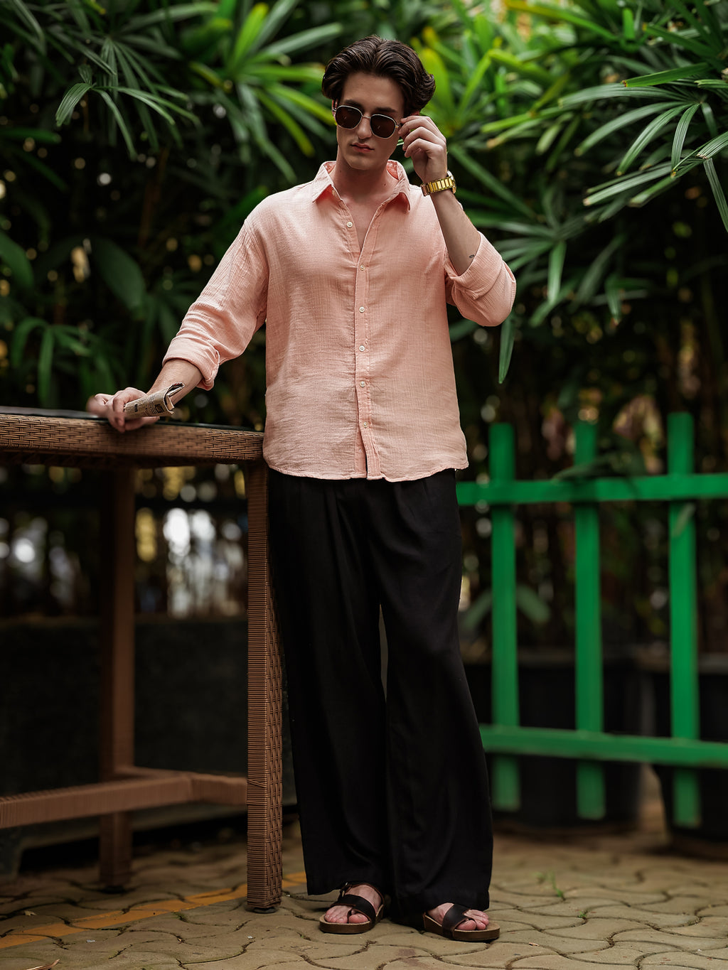Peach Gauze Holiday/Resort Shirt | Relax Fit