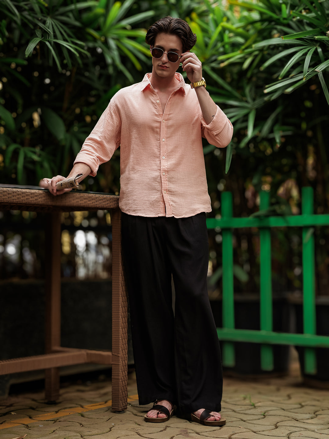 Peach Gauze Holiday/Resort Shirt | Relax Fit