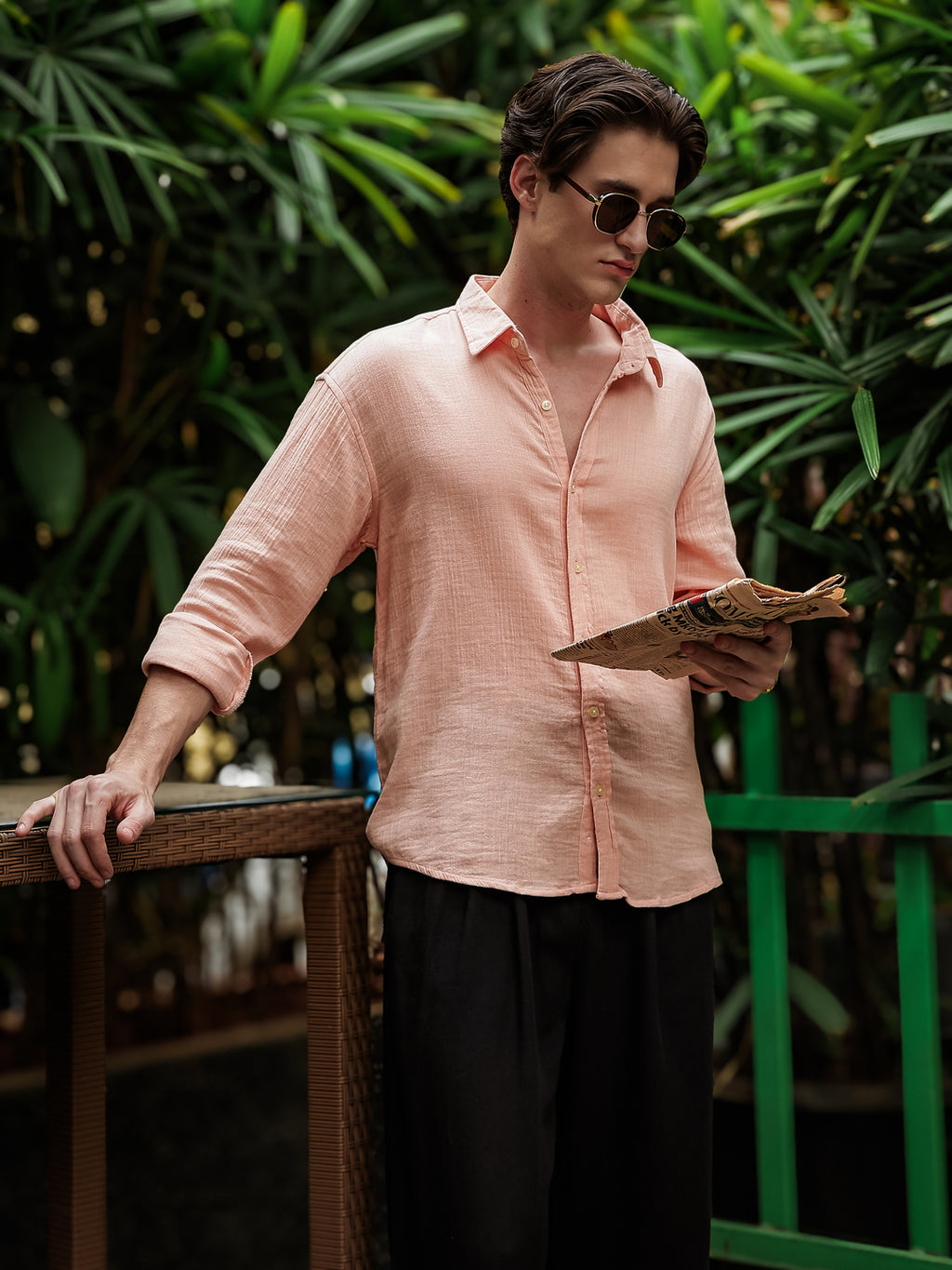 Peach Gauze Holiday/Resort Shirt | Relax Fit