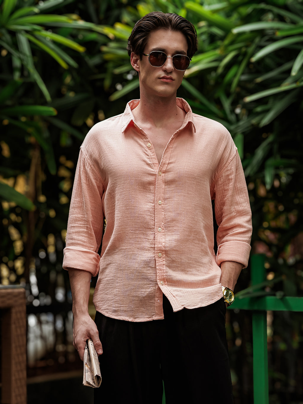 Peach Gauze Holiday/Resort Shirt | Relax Fit