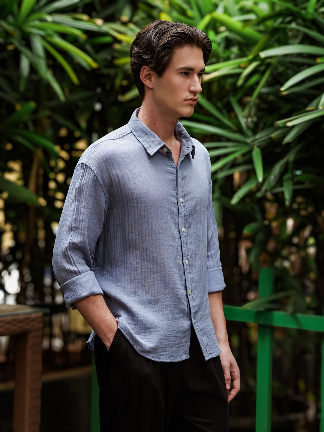 Grey Gauze Holiday/Resort Shirt | Relax Fit