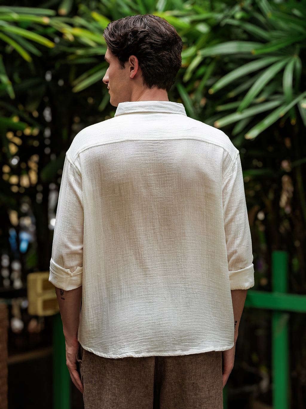 White Gauze Holiday/Resort Shirt | Relax Fit