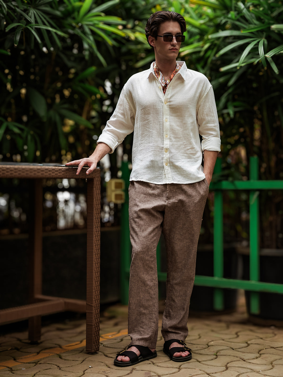 White Gauze Holiday/Resort Shirt | Relax Fit