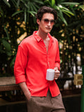 Red Gauze Holiday/Resort Shirt | Relax Fit