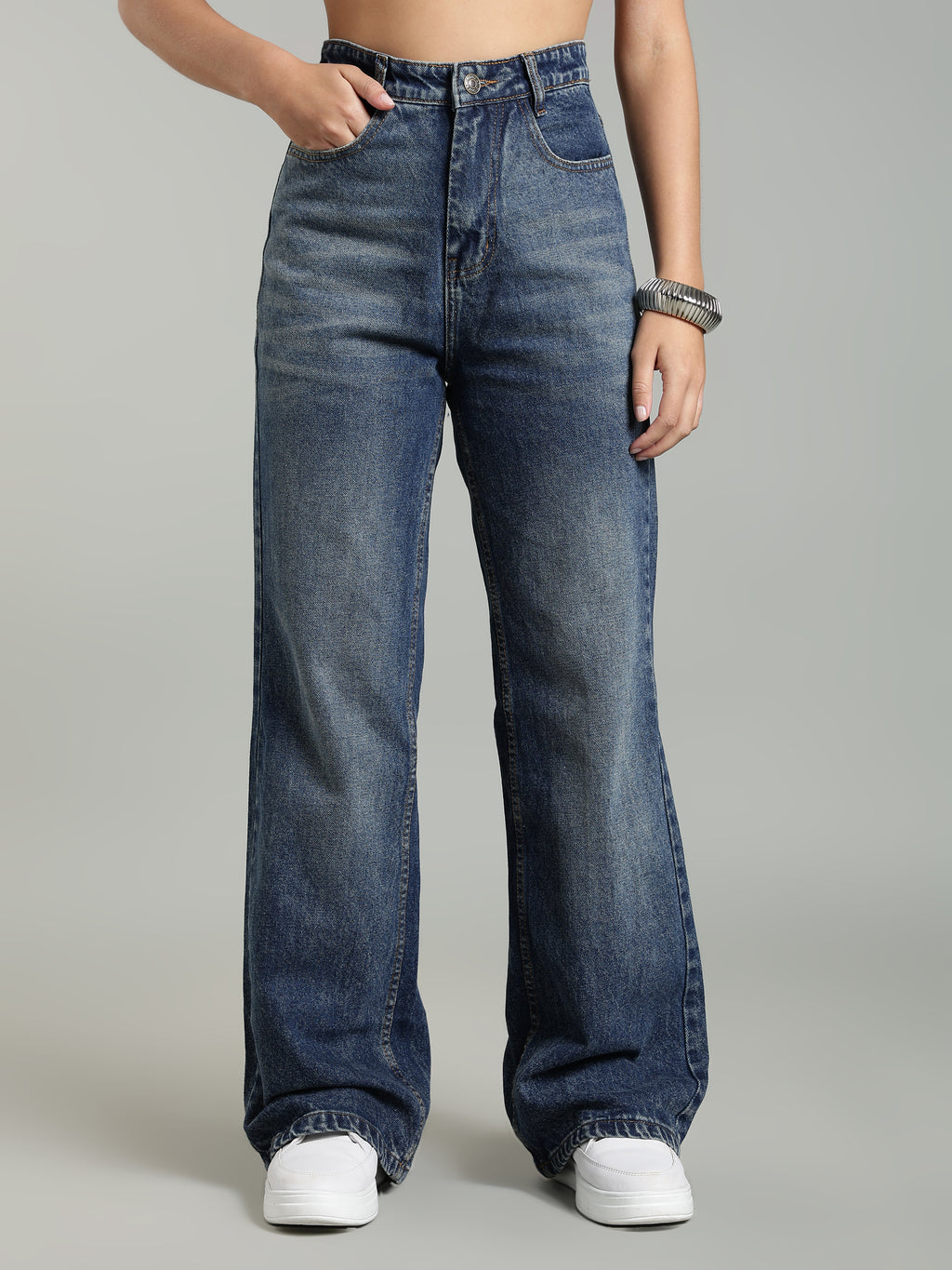 Women's Wide Leg Jeans | Dark Blue