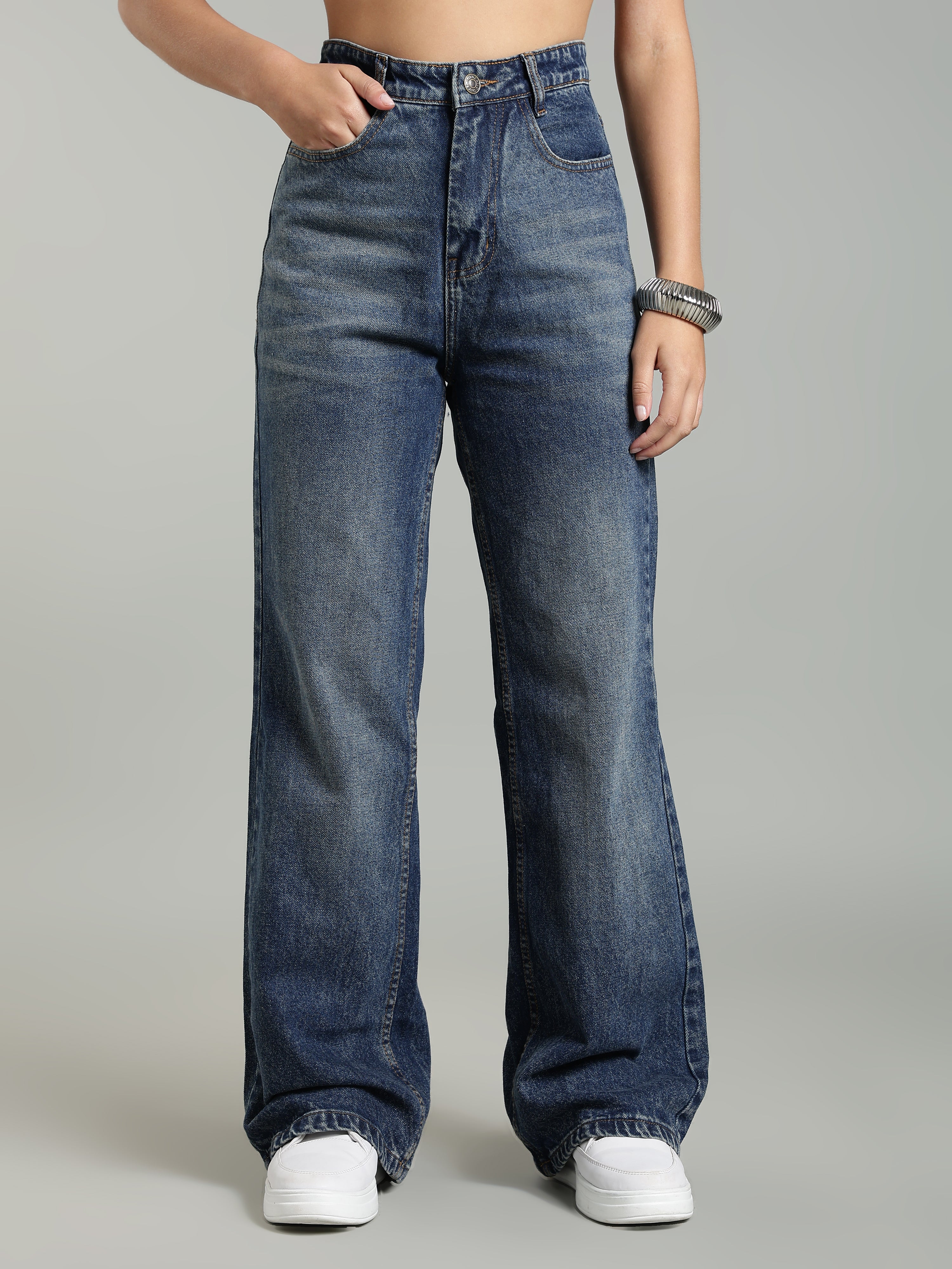 Women's Wide Leg Jeans | Dark Blue