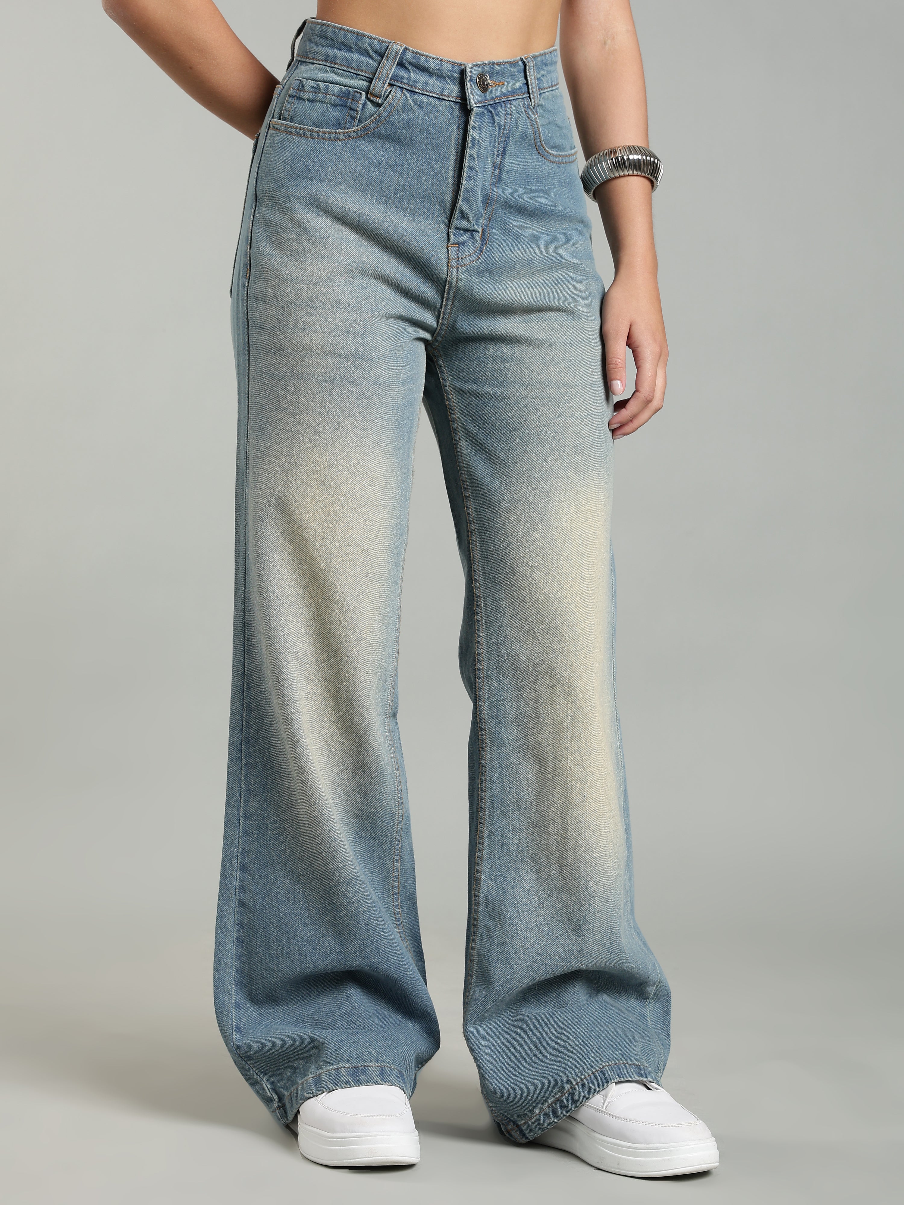 Women's Wide Leg Jeans | Vintage Wash