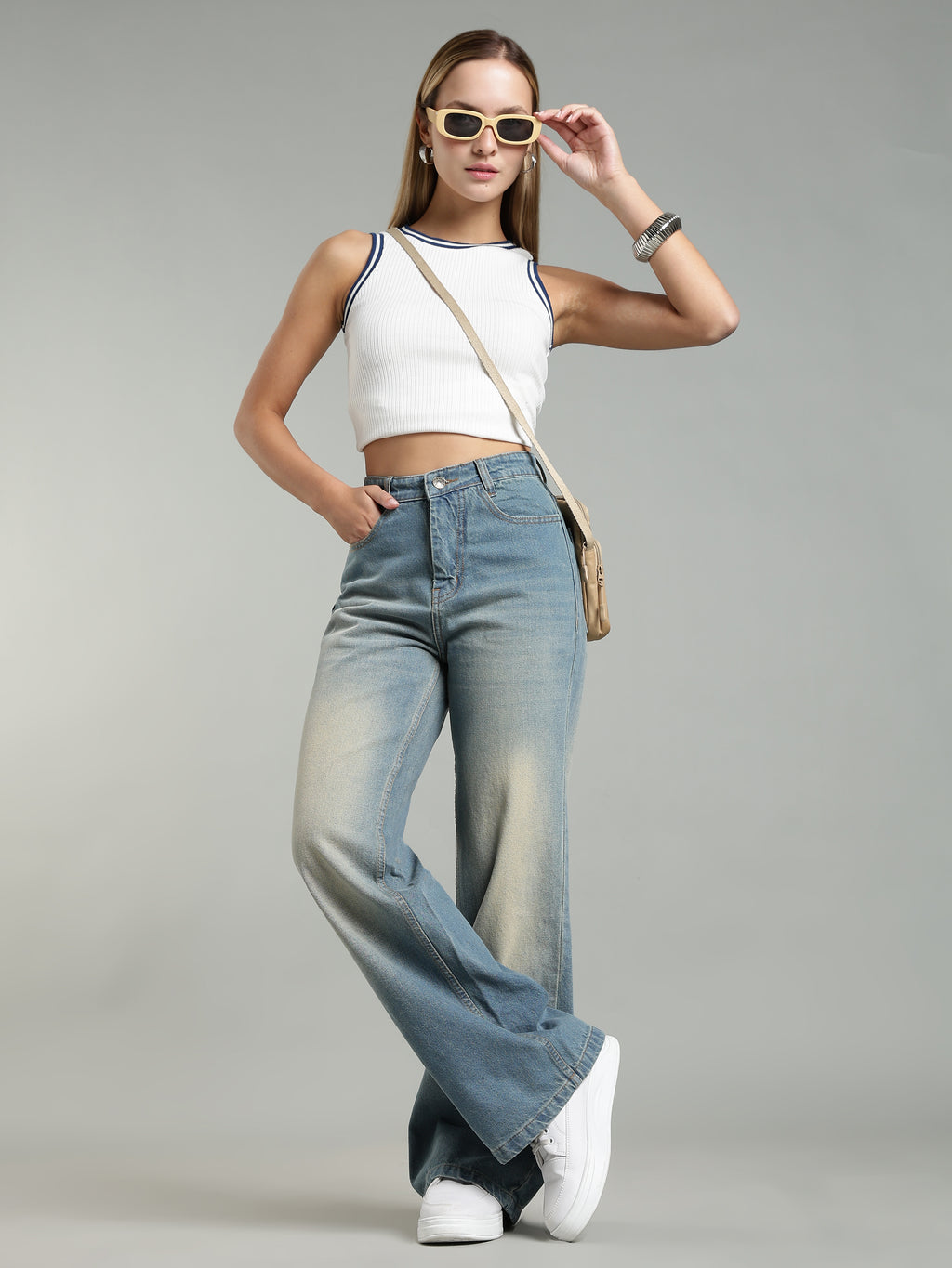 Women's Wide Leg Jeans | Vintage Wash
