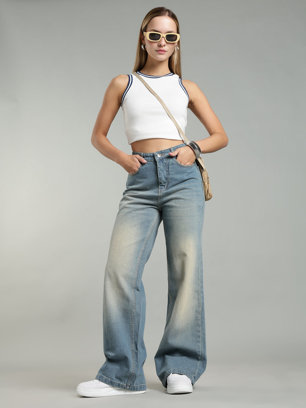 Women's Wide Leg Jeans | Vintage Wash