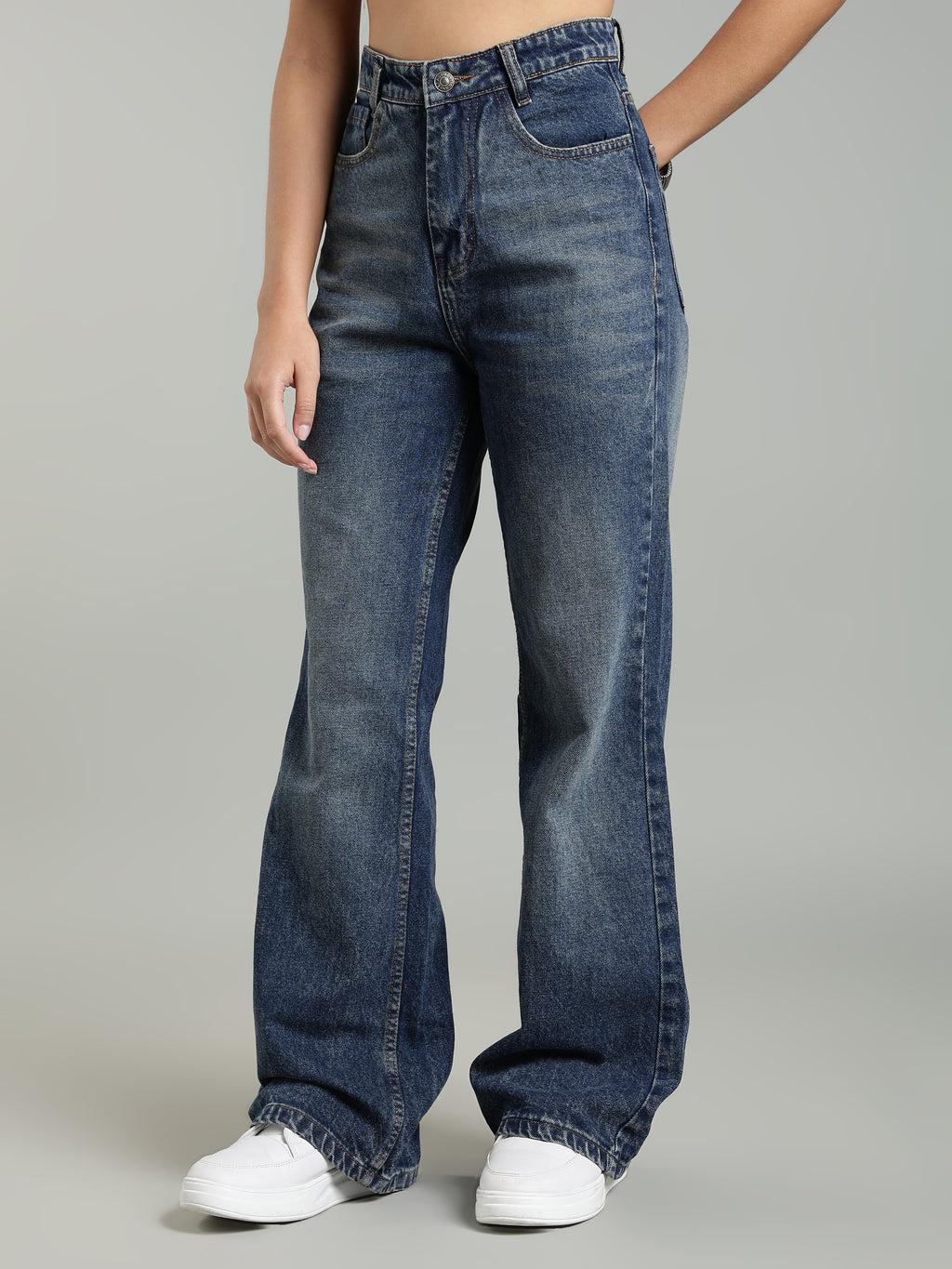 Women's Wide Leg Jeans | Dark Blue