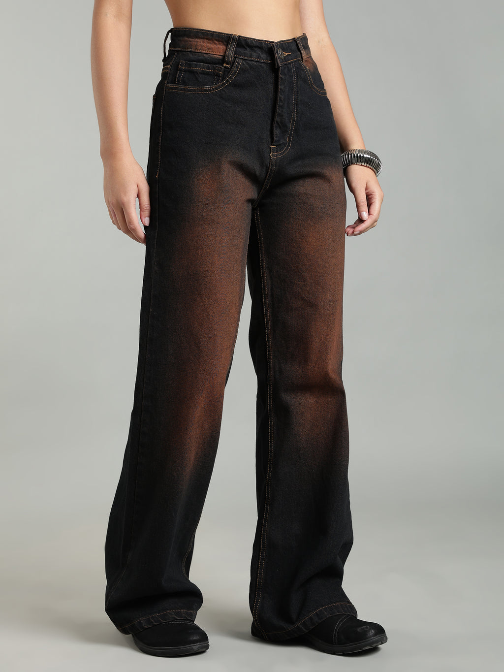 Women's Wide Leg Jeans | Brown