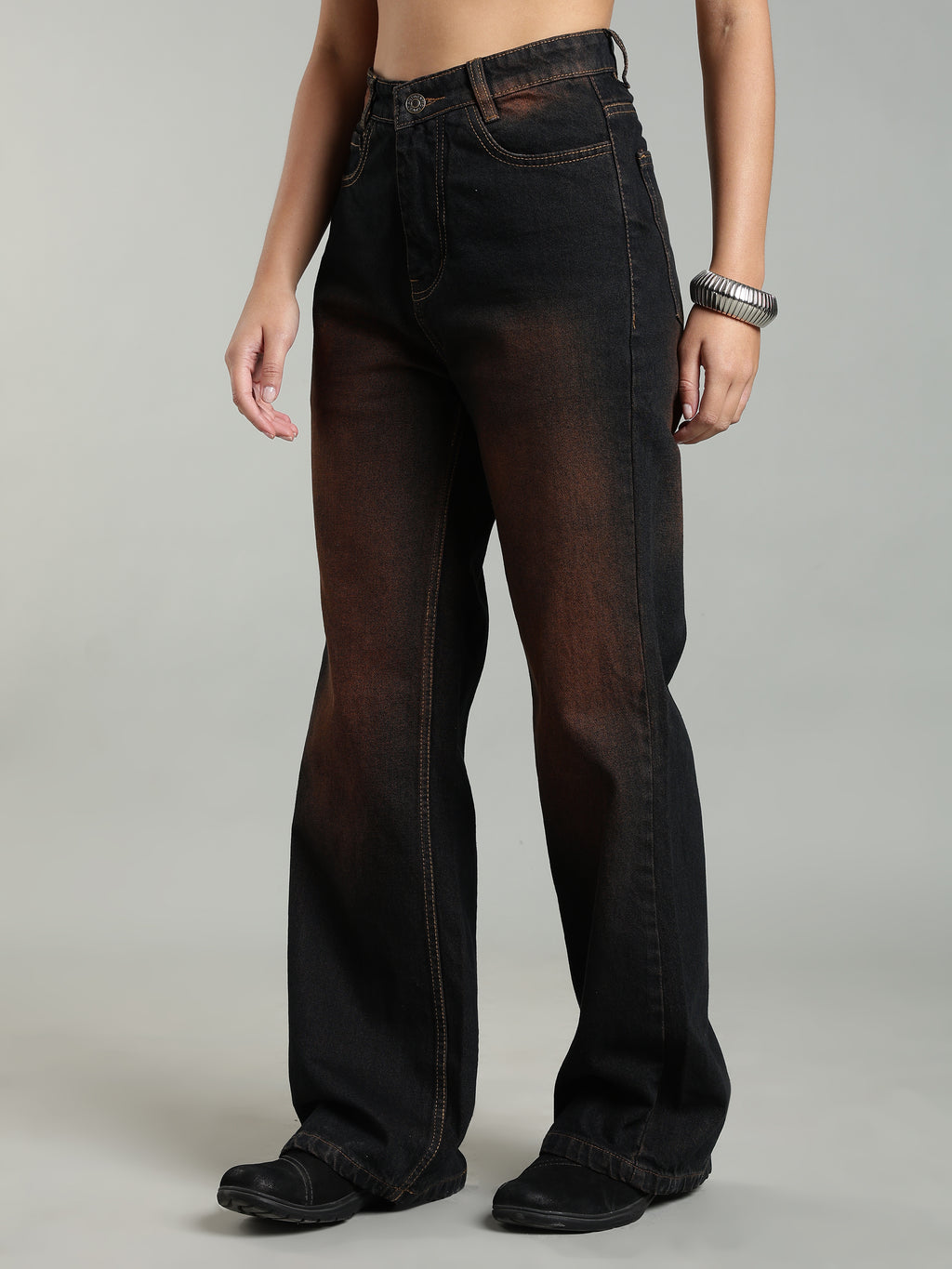 Women's Wide Leg Jeans | Brown