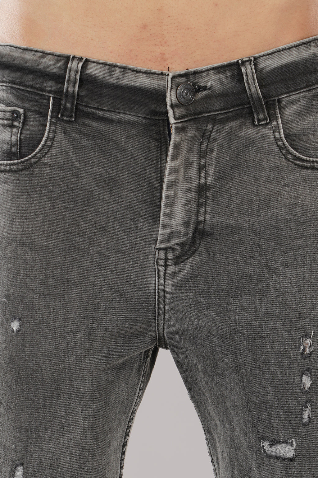 Ripped Skinny Light Grey Jeans