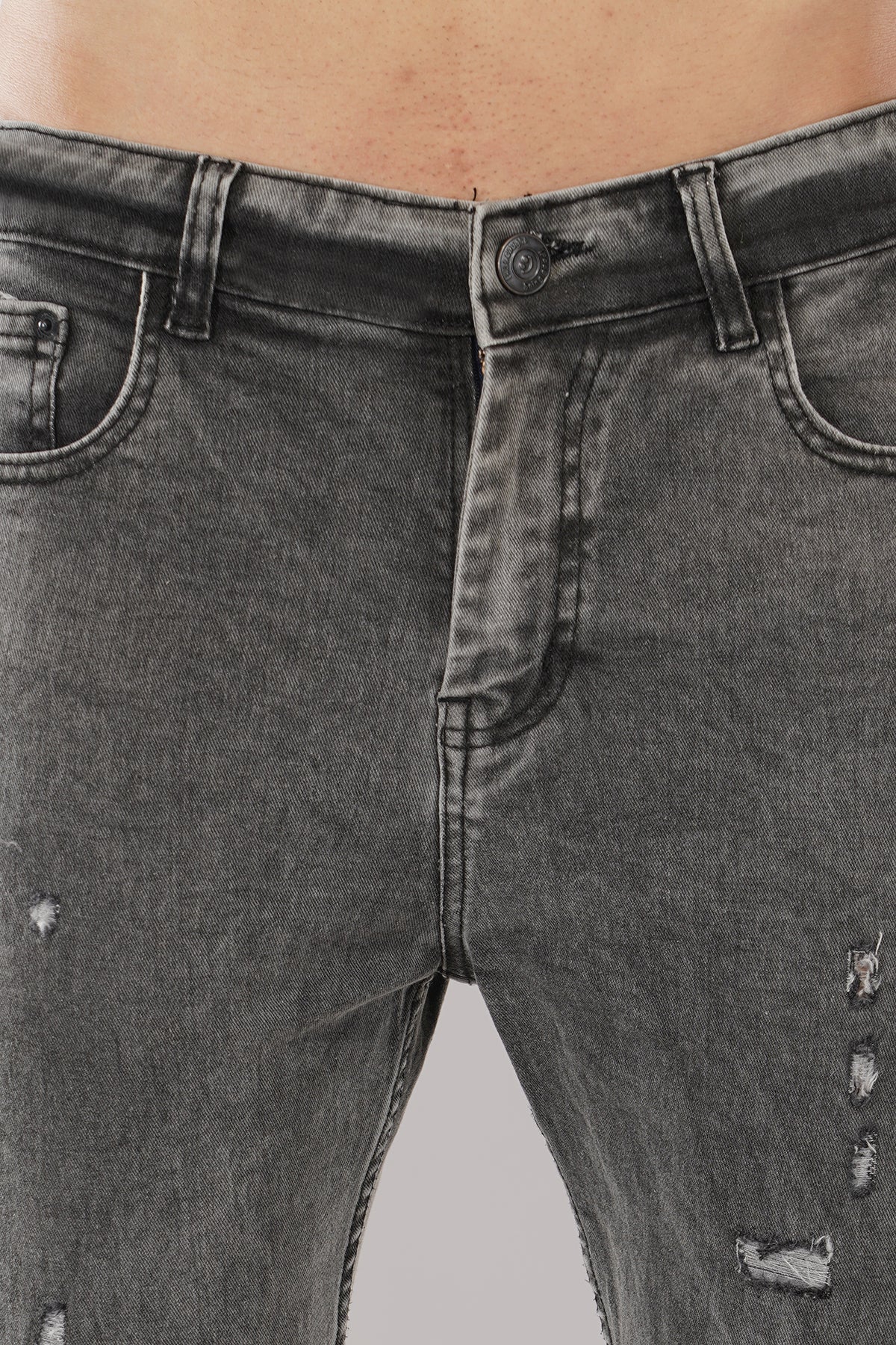 Ripped Skinny Light Grey Jeans