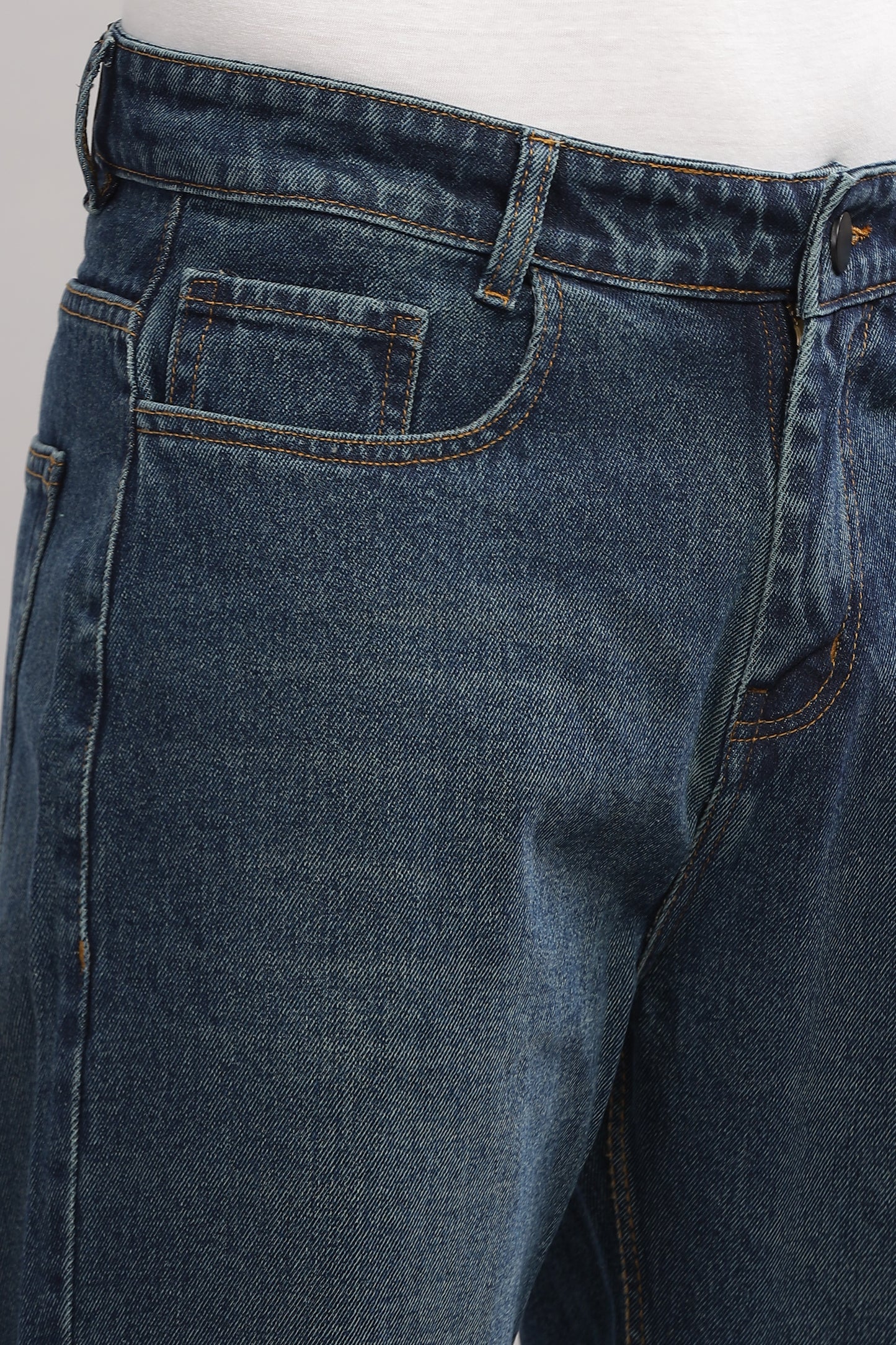 Plain Baggy Green Blue Jeans