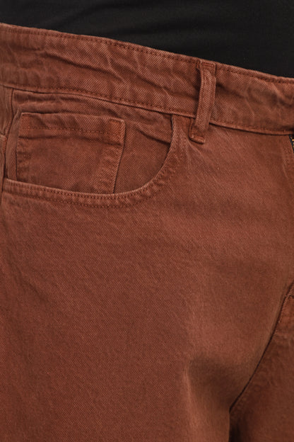 Plain Baggy Brown Jeans