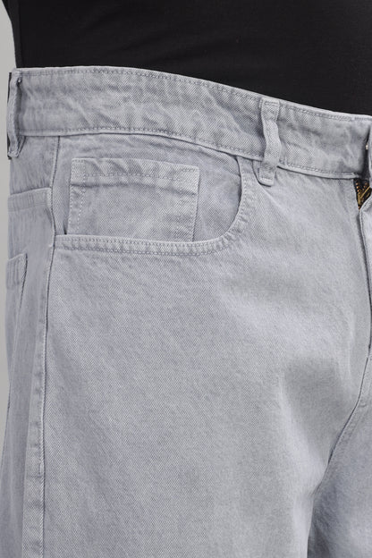Plain Baggy Light Grey Jeans