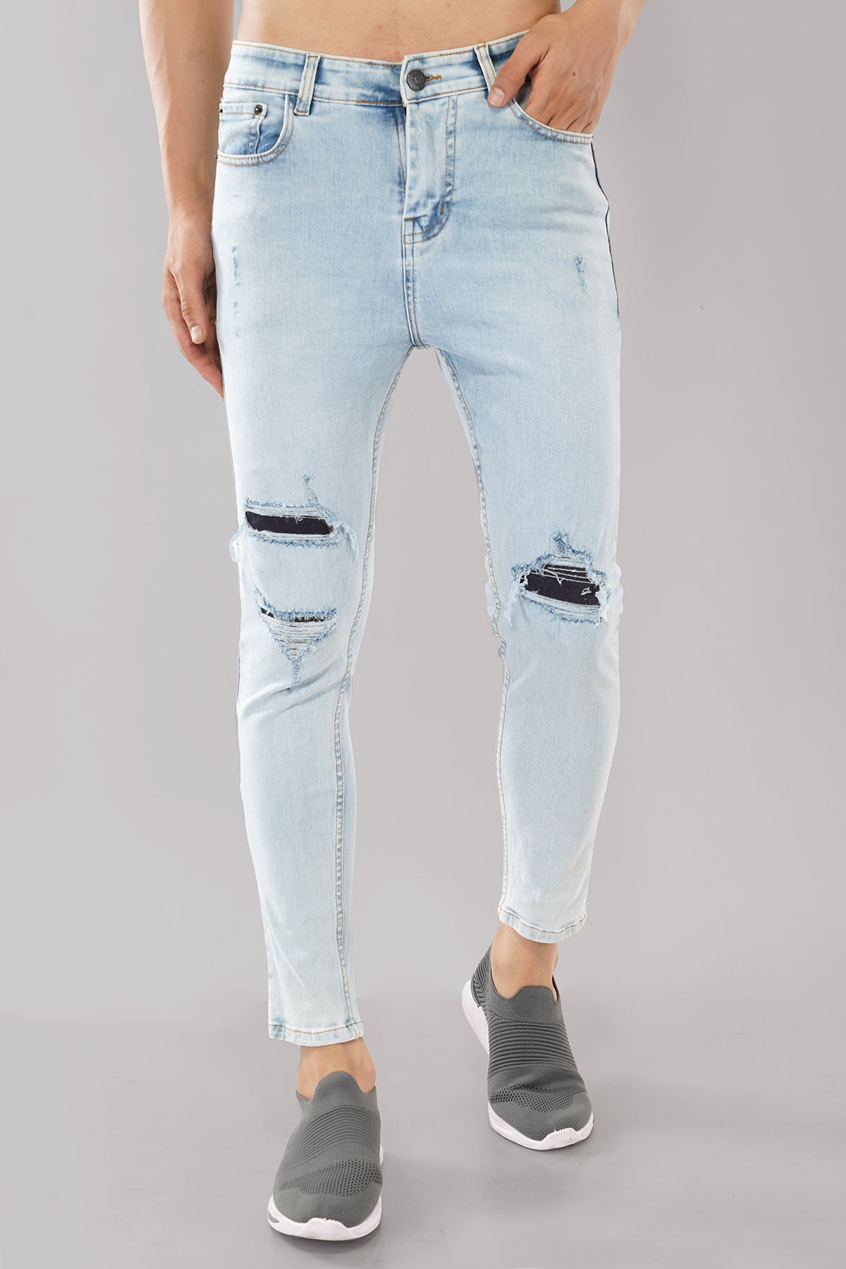 Ripped Skinny Light Blue Jeans