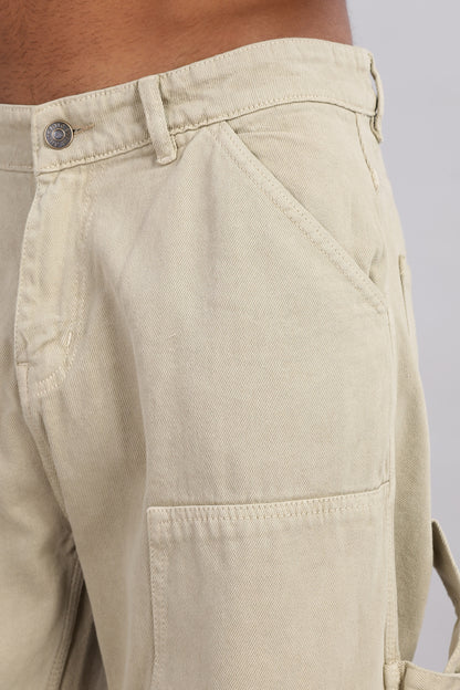 Beige Carpenter Jeans