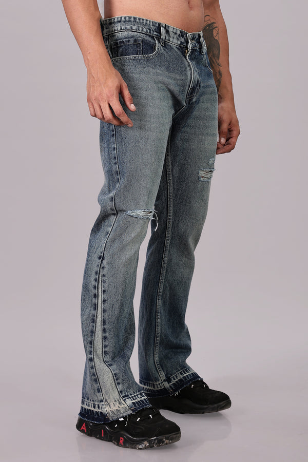 Men's Blue Flared Jeans