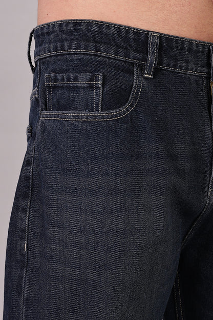 Dark Vintage Blue Ripped Jeans | Baggy Fit