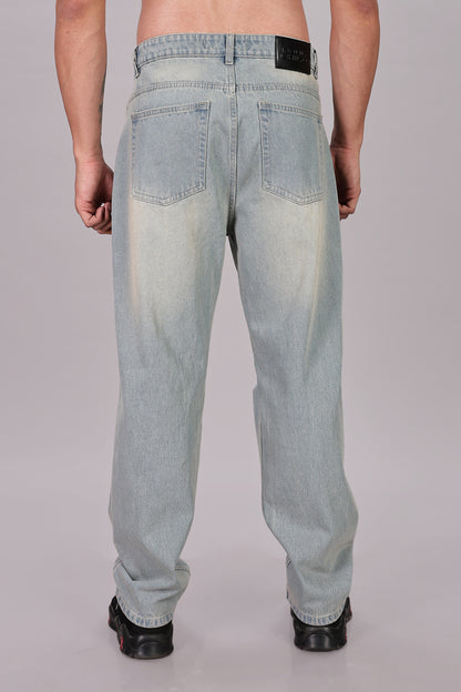 Vintage Blue Ripped Jeans | Baggy Fit