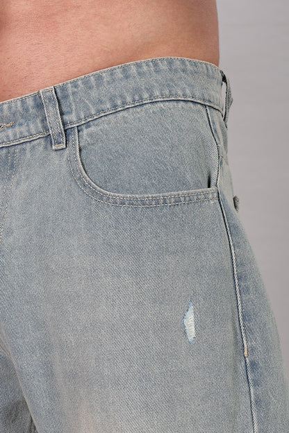 Vintage Blue Ripped Jeans | Baggy Fit