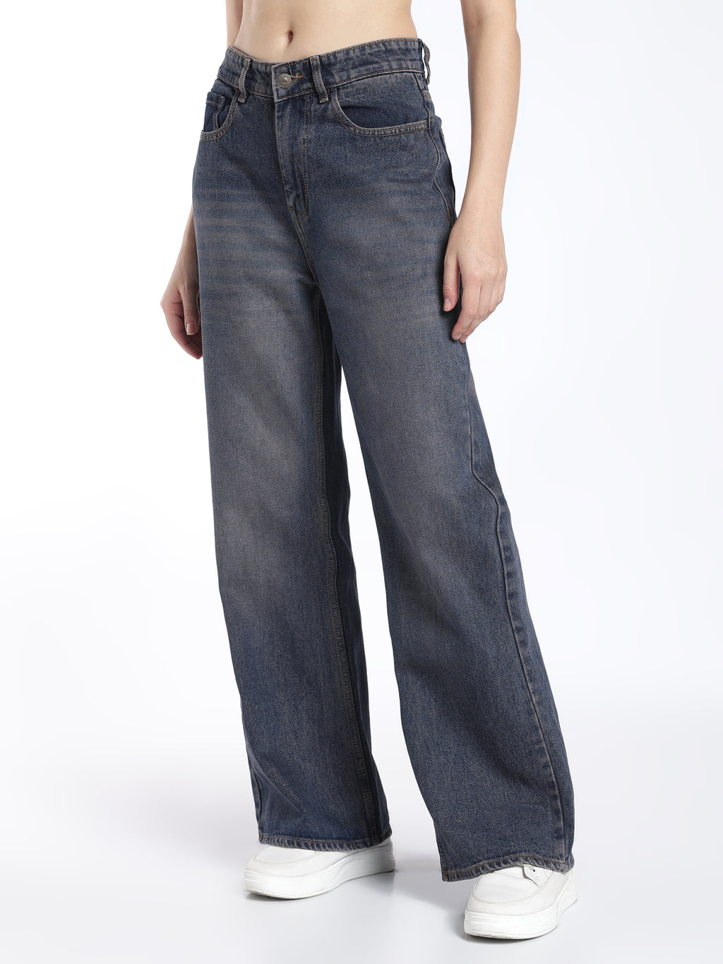 Indigo Brown Tint Wide Leg Jeans