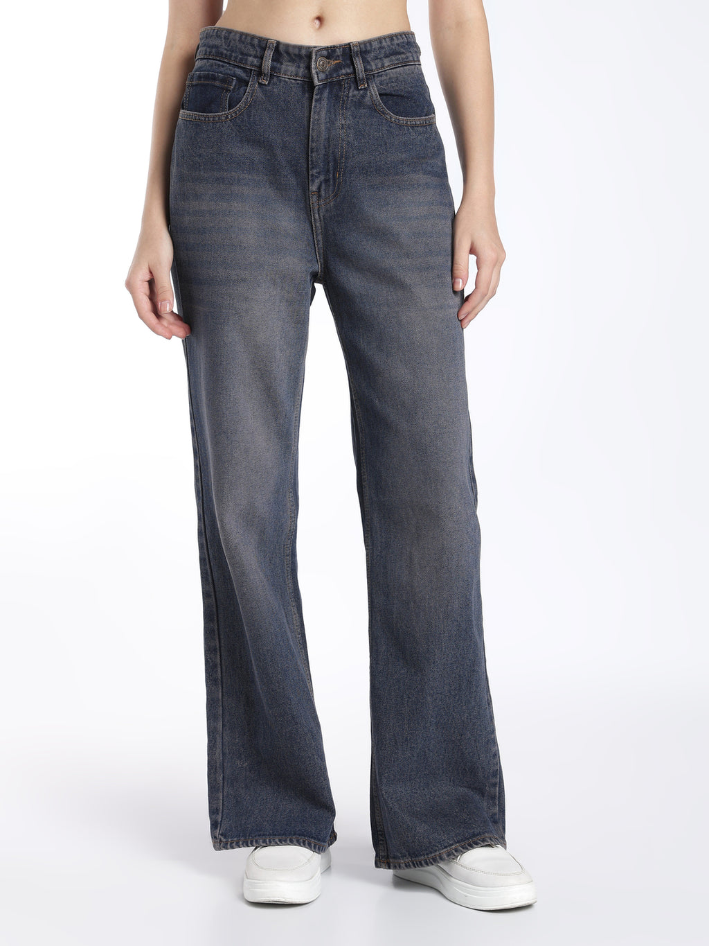 Indigo Brown Tint Wide Leg Jeans