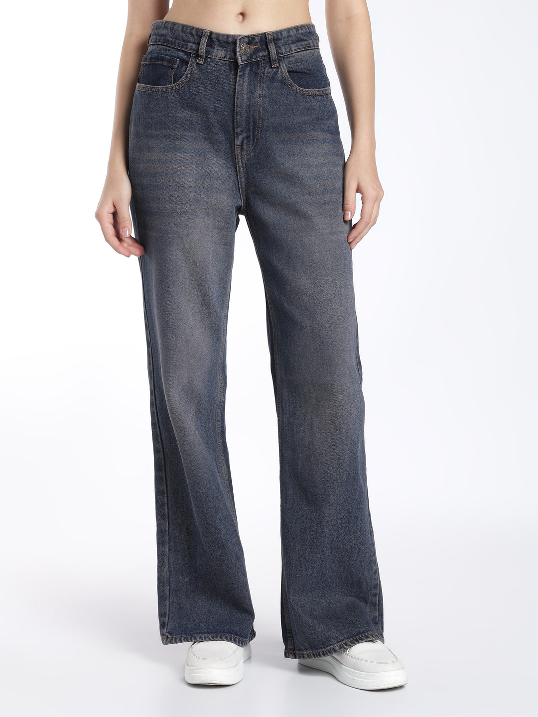 Indigo Brown Tint Wide Leg Jeans