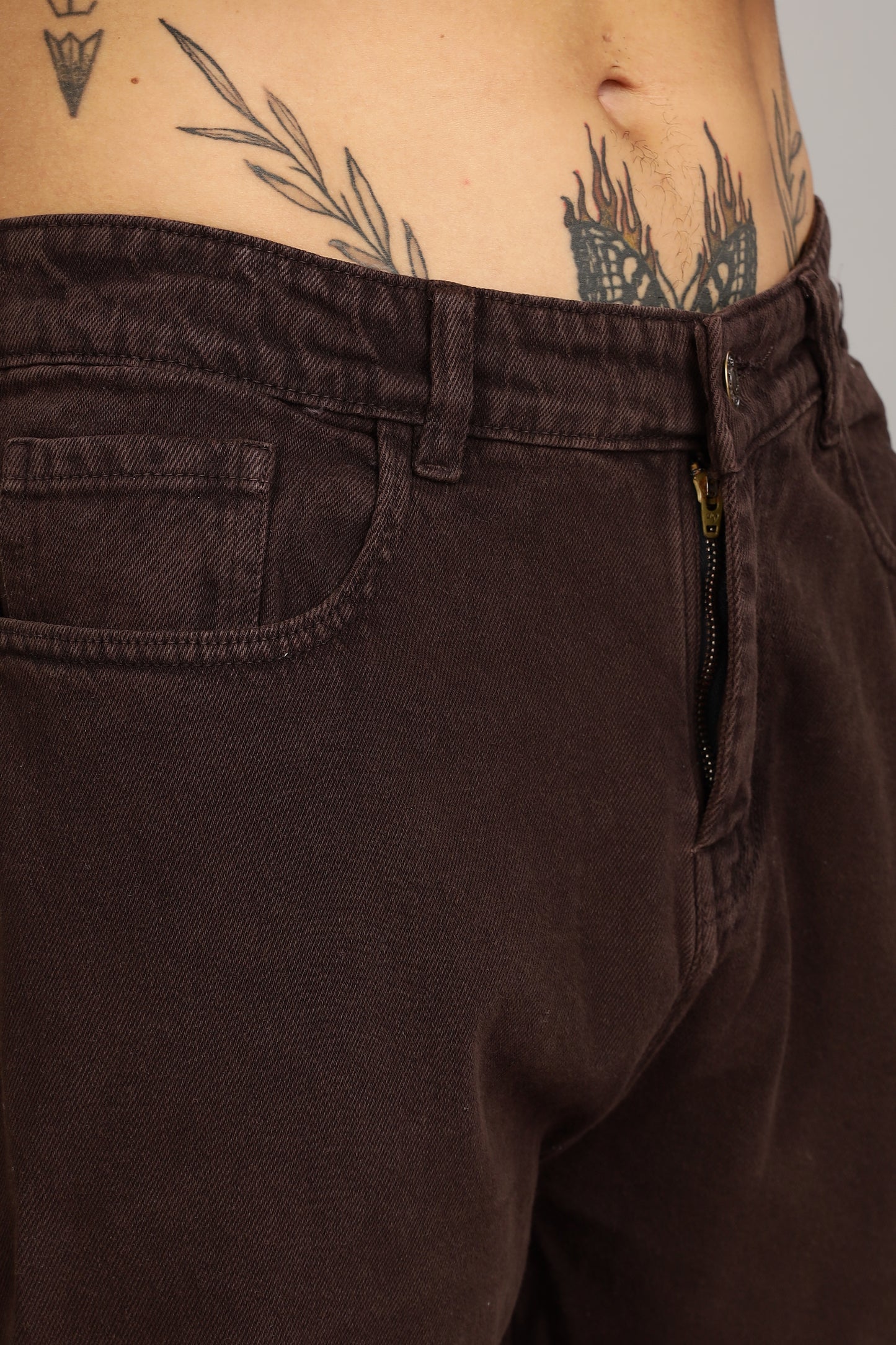 Coffee Brown Ripped Jeans | Baggy Fit