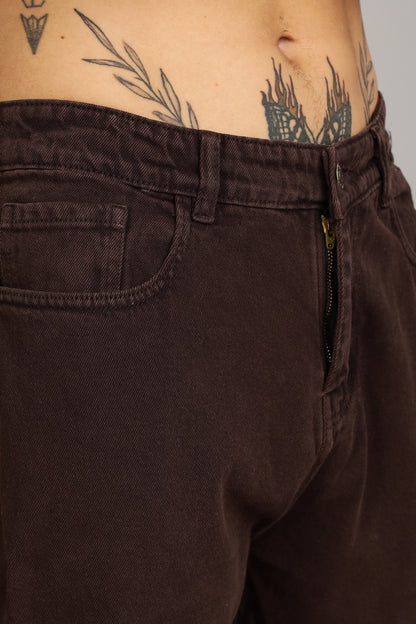Coffee Brown Ripped Jeans | Baggy Fit