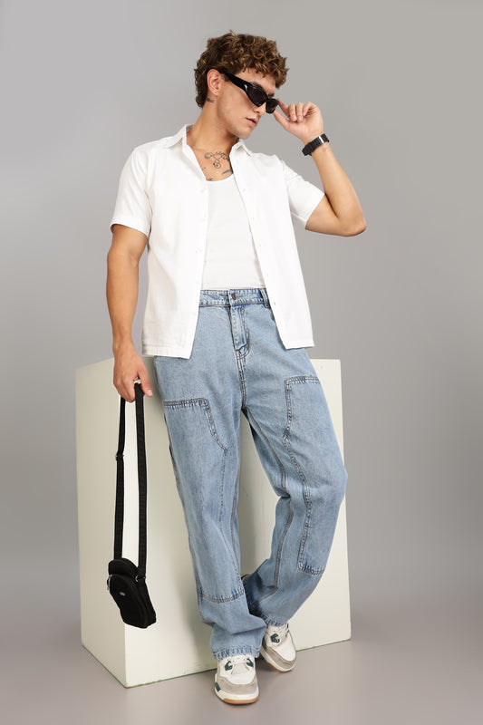 Carpenter Light Blue Jeans | Baggy Fit