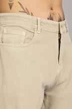 Beige Ripped Jeans | Baggy Fit