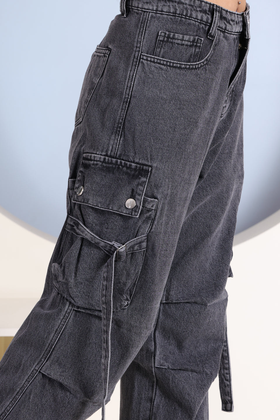 Women’s Dark Grey- 5 Pocket Cargo Joggers – Utility Fit