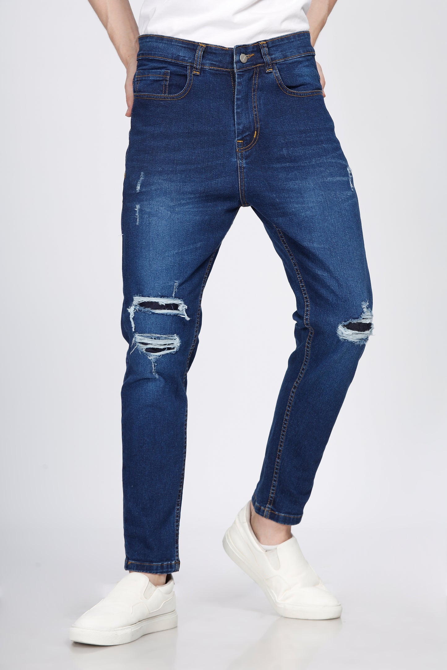 Ripped Skinny Blue Jeans