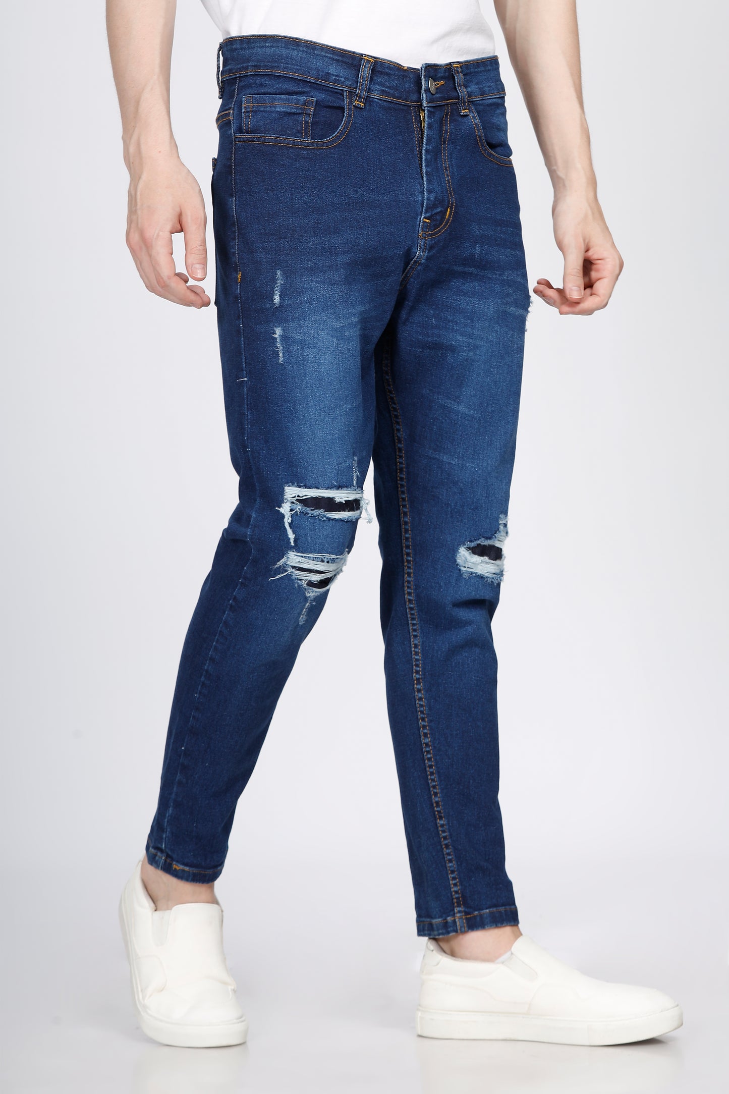 Ripped Skinny Blue Jeans