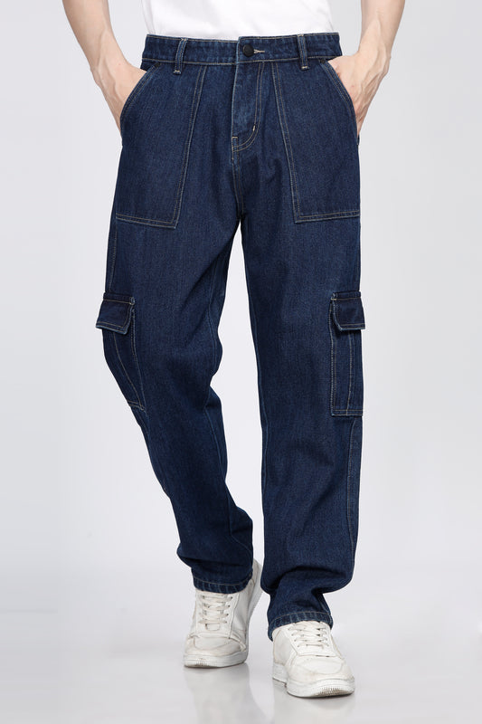 6 Pocket Cargo Dark Blue Jeans