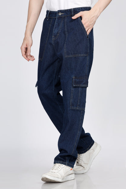 6 Pocket Cargo Dark Blue Jeans