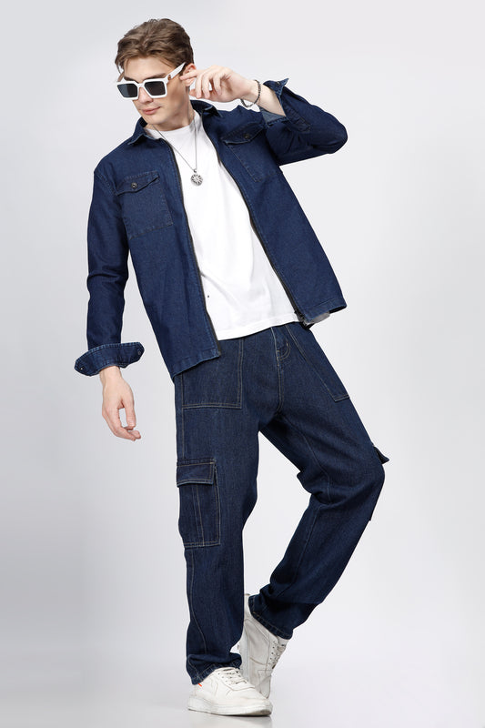6 Pocket Cargo Dark Blue Jeans