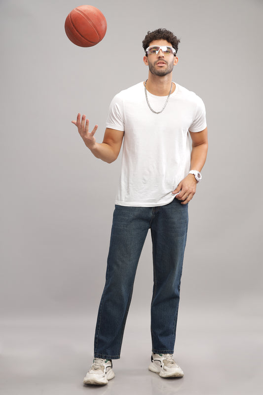 Plain Baggy Green Blue Jeans