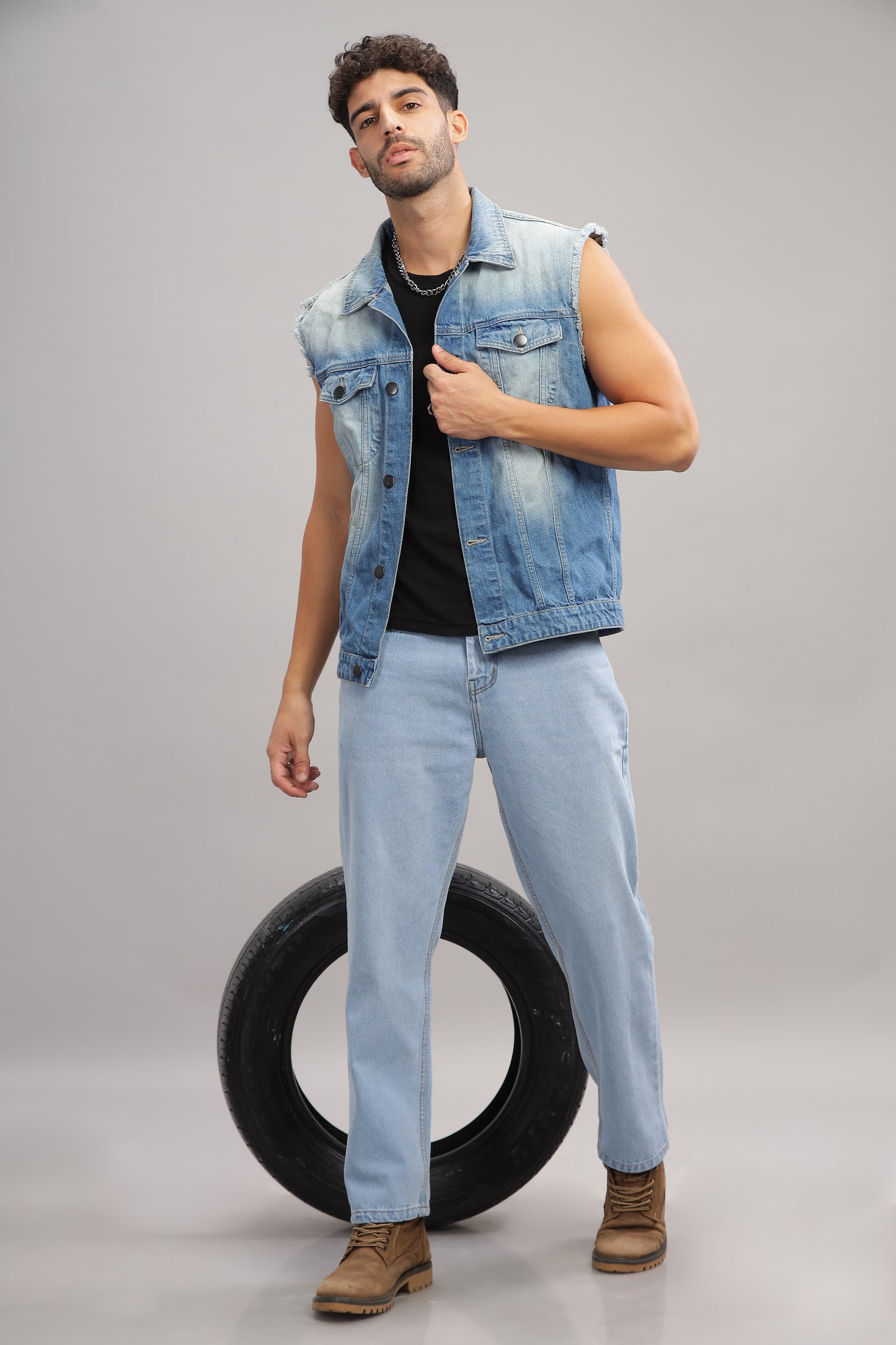 Plain Baggy Light Blue Jeans