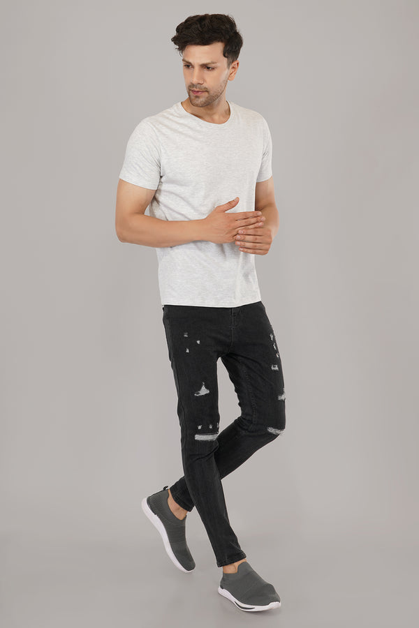Ripped Skinny Grey Jeans